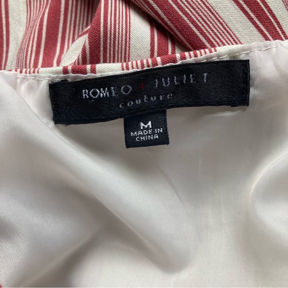Romeo & Juliet Couture Red/white Striped Capri Jumpsuit size Medium - Picture 6 of 6